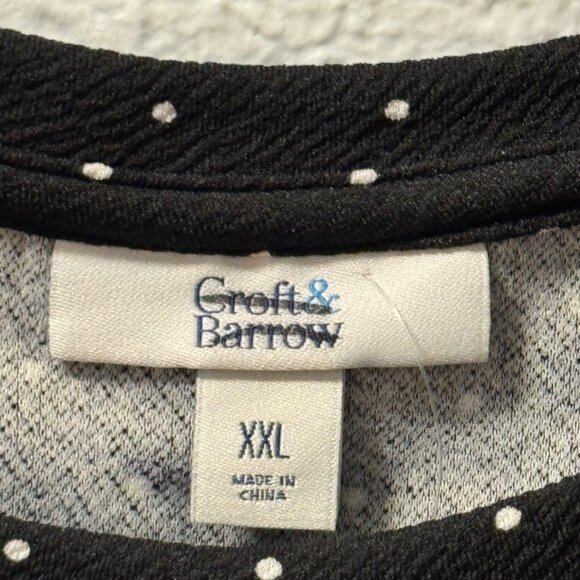 Groft & Barrow Blouse Sz XXL Black Sleeveless Top With White Dots top - Picture 7 of 12